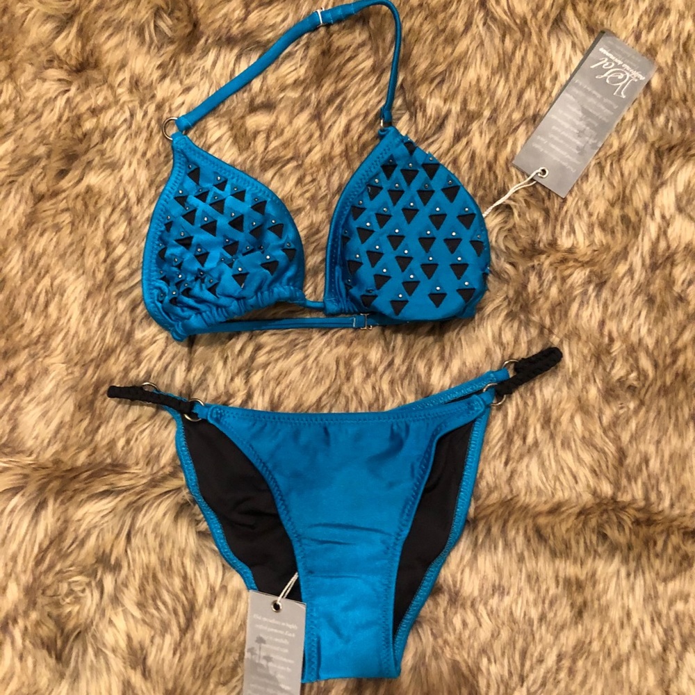NWT 1 Sol Bikini Turquise and Black bikini